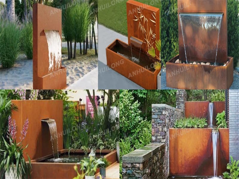 <h3>Custom Made Corten Steel Water Feature & Optional Solid Side </h3>
